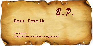 Botz Patrik névjegykártya
